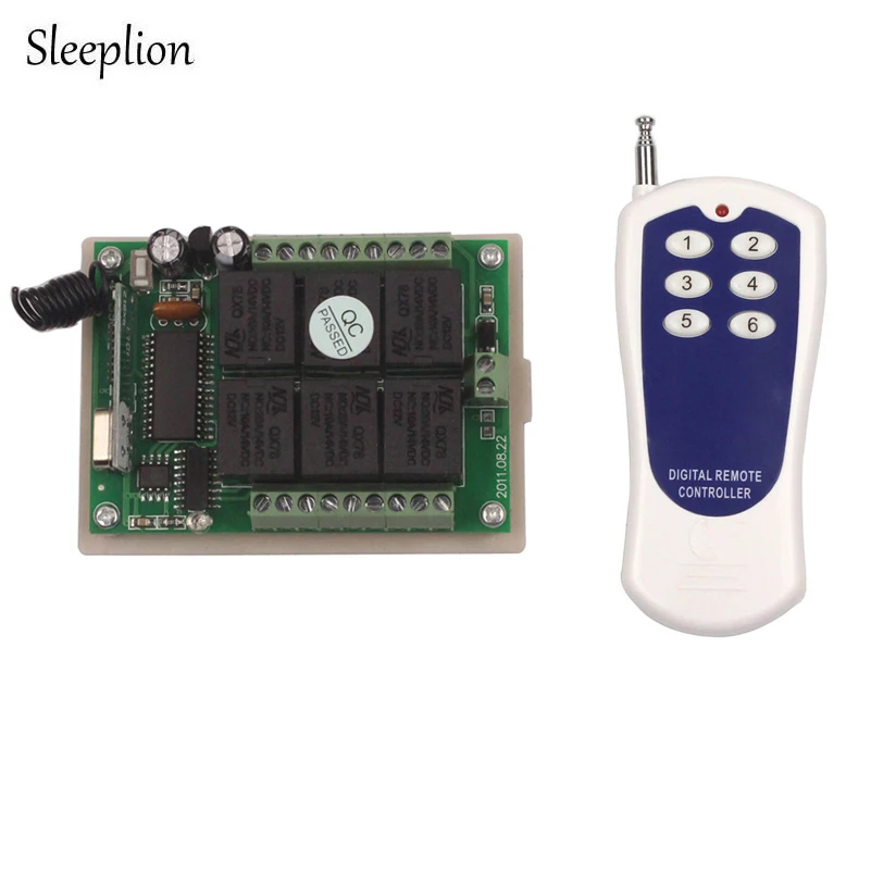 Sleeplion DC 12 В реле 6ch Беспроводной RF Дистанционное управление переключателя