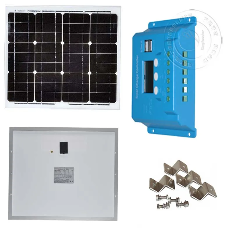 

12v 30w Solar Panel Battery Charger Solar Charge Controller 12v/24v 10A Solar Energy System Car Caravan Camp Motorhome RV