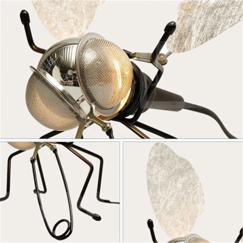Nordic Style Art Flies Design Wall Lights Creative Bedside Room Bar Loft Retro Light Study Bedroom Decorative Lamp | Лампы и освещение