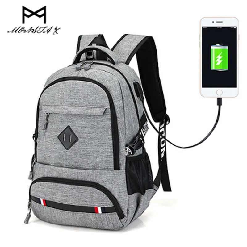 Монста х USB зарядка Рюкзак для Для мужчин безопасности Anti Theft Школьные ранцы