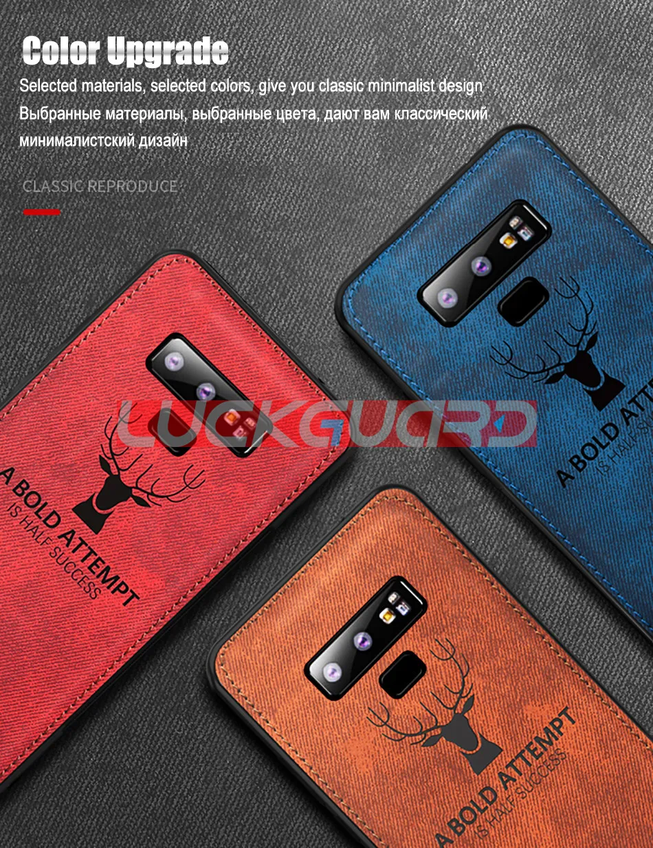 Ткань олень ткань роскошный чехол для samsung Galaxy S8 S9 S10 плюс S10e A50 A30 A720 A750 A8 Note 8 9 M50 M20 термополиуретановая накладка на заднюю панель
