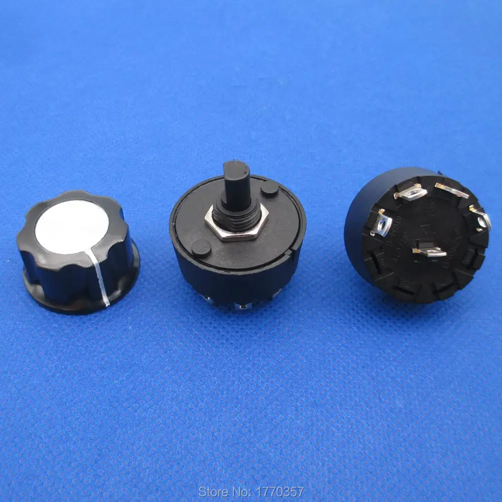 

2 pcs new high quality 2 3 4 gear 5 6 7 gear with knob cap rotary gear switch 6A 250V power switch