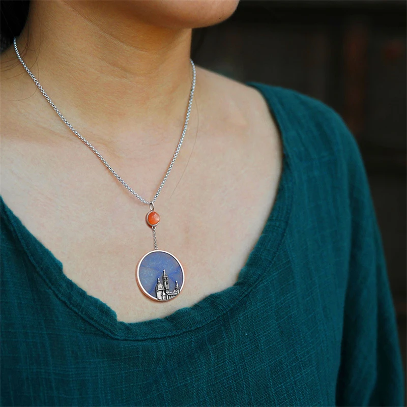 Женский кулон флорентийский Собор Lotus Fun без цепочки с натуральным авантюрином