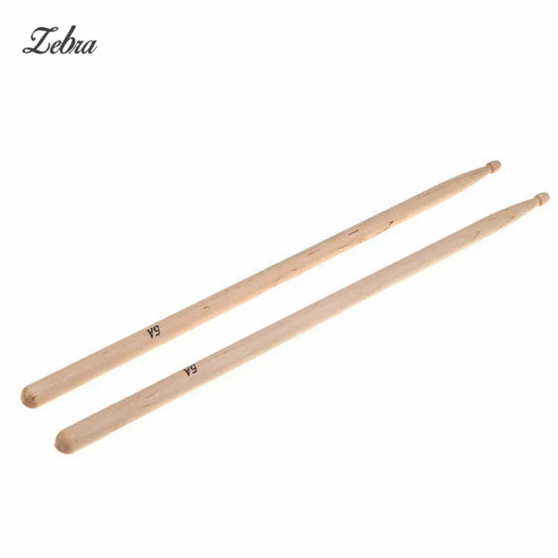 Зебра 1 пара клен 5А Размер барабанные палочки из дерева палка для барабана Легкий