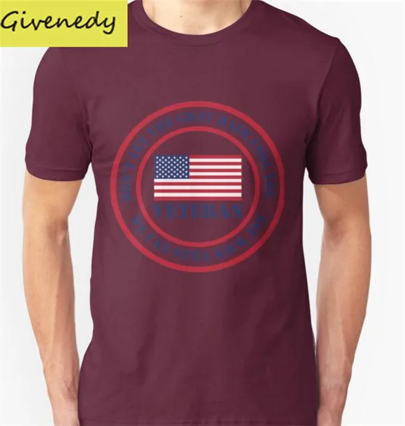 Бесплатная доставка ВЕТЕРАН дизайн печати майка 2016 Новый Лето повседневная