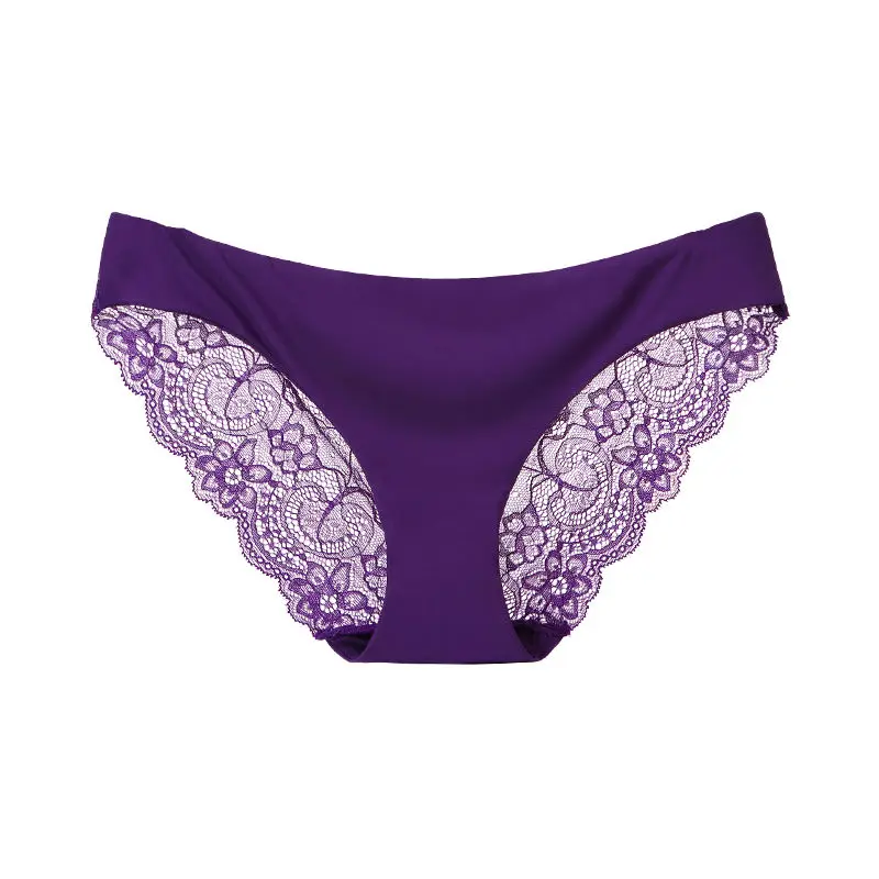 purple 1 шт., сексуальные трусики, женское кружевное нижнее белье с дырочками, женское нижнее белье с низкой талией, горячее предложение, новые мягкие плюс трусы, нижнее белье, женское кружевное сексуальное баннироу - Цвет: purple