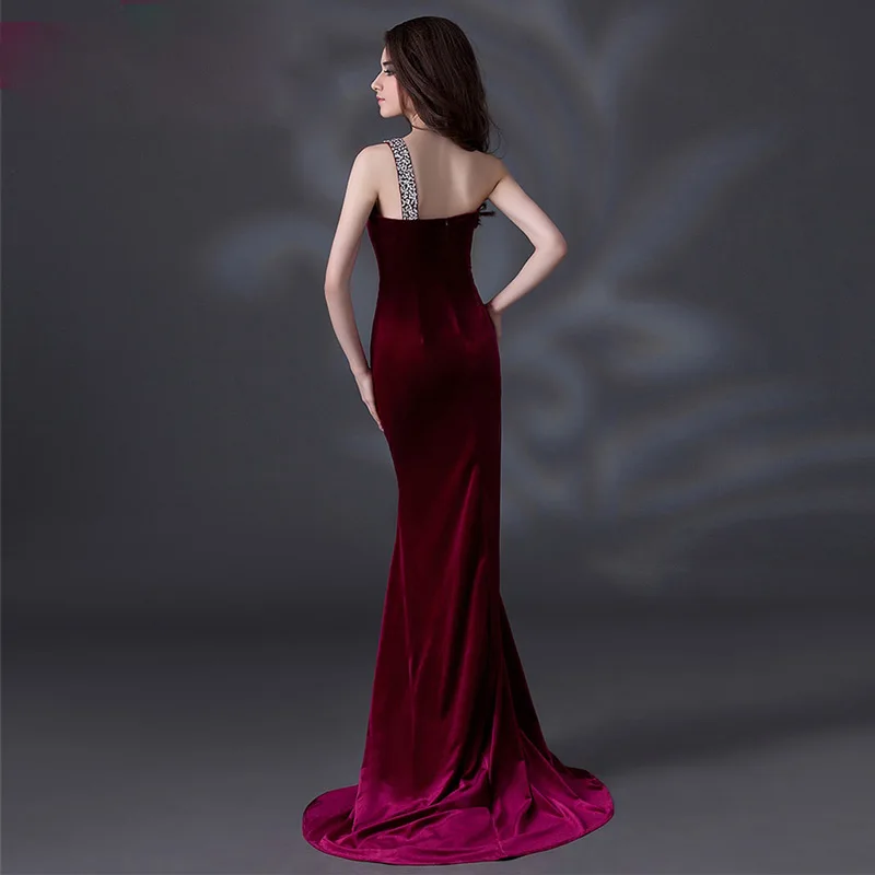 FADISTEE новое поступление платье на одно плечо в пол вечернее вечерние платья с