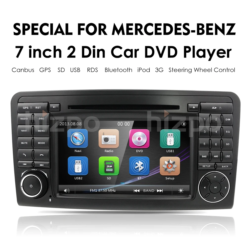 2 Din Автомобильный dvd-плеер gps для Mercedes/Benz/GL ML Класс W164 ML350 радио встроенный микрофон стальное колесо управления RDS DAB+ камера