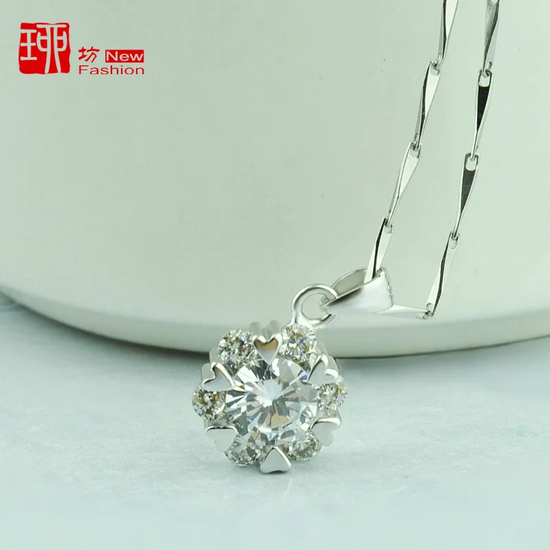 S925 jewelry silver necklace female short snowflake pendant chain Korea clavicle accessories | Украшения и аксессуары