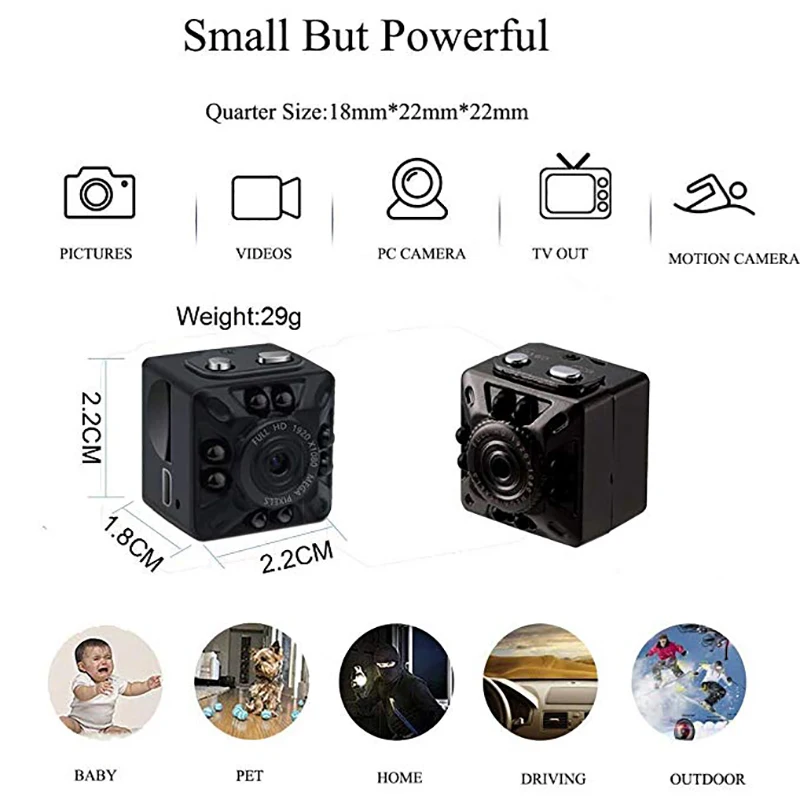 SQ10 мини Беспроводной Камера Регистраторы HD движения Сенсор Micro USB Full 1080 P