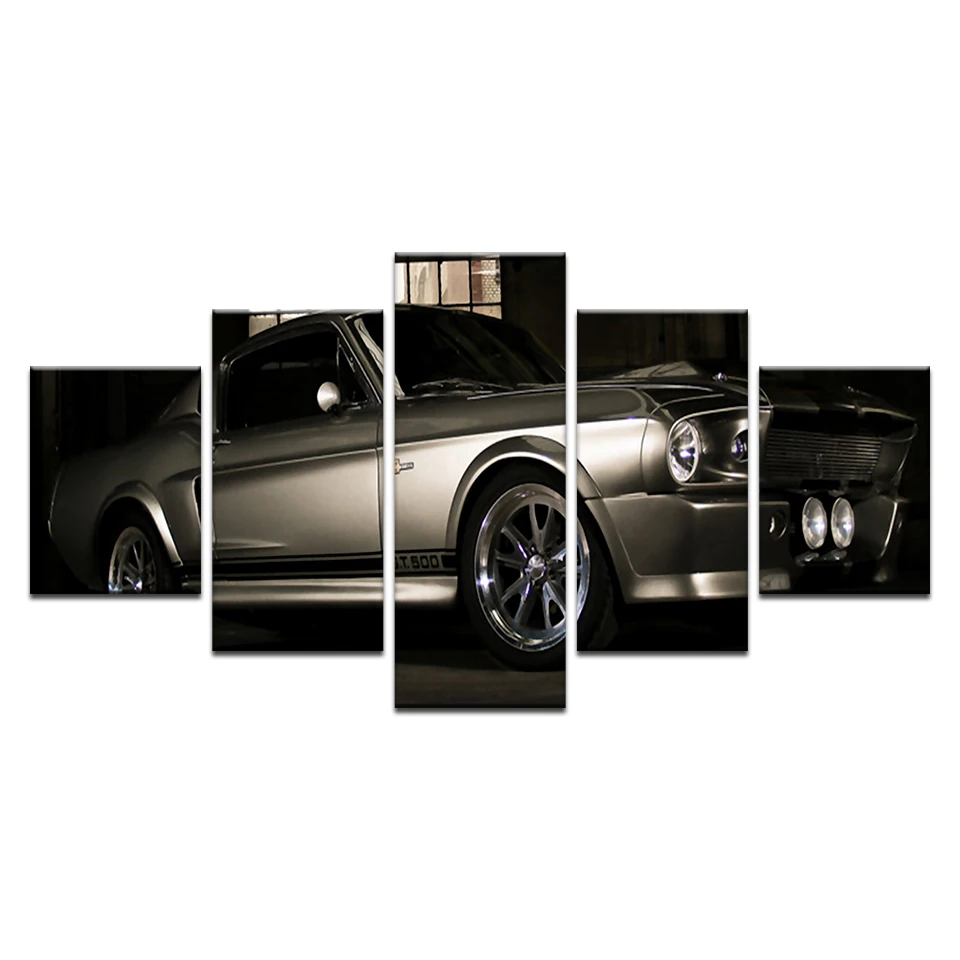 5 шт. 1967 Mustang Shelby GT500 Eleanor супер автомобильные плакаты и печать из шелковой ткани с принтом Настенный декор для гостиной художественное оформление
