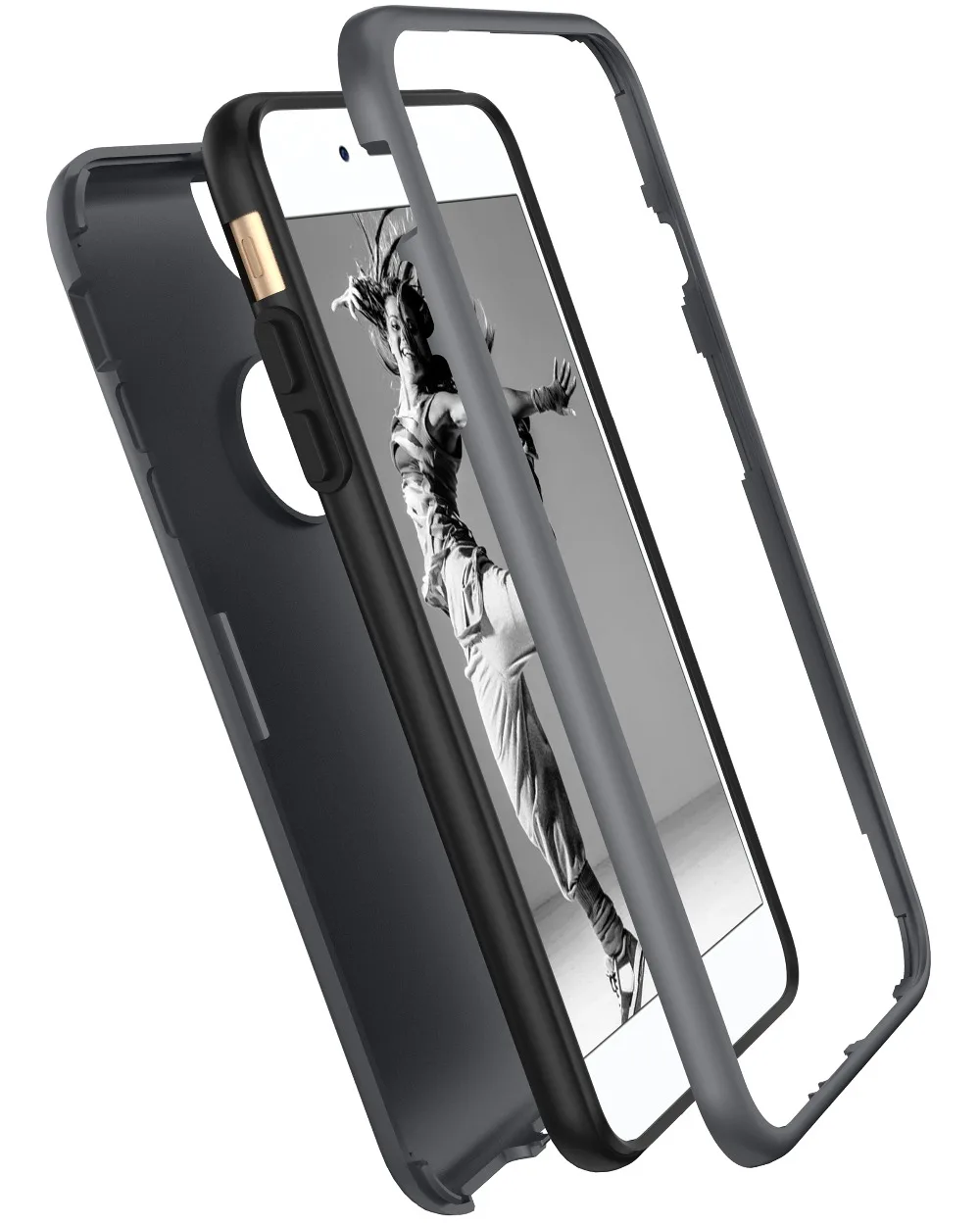 Роскошный чехол GKK для Apple iPhone 6 7 8 Plus три в одном мягкая Жидкая силиконовая задняя