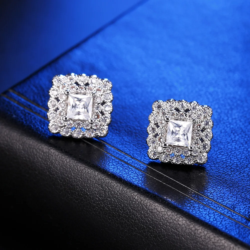 Модные Геометрические Квадратные серьги гвоздики для женщин новые большие