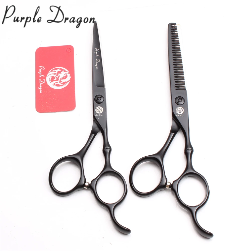 

6" 440C Purple Dragon Black Hair Scissors Cutting Scissors Thinning Shears Professional Hairdressing Scissors Barber Shop Z9030