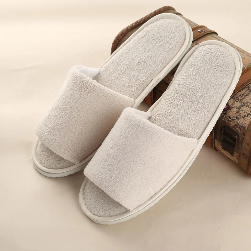 open toe beige 10 пар одноразовых тапочек; мужские тапочки для гостиницы; одноразовые домашние тапки для отеля; Клубные тапки для салона красоты - Цвет: open toe beige