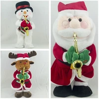 electronic santa claus christmas deer snowman musical singing dancing with saxophone christmas best kids gifts