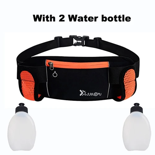 with 2 bottles Поясные Сумки для бега, 2 бутылки для воды, для походов, фитнеса, мужчин и женщин, для спортзала, легкие поясные сумки, женские спортивные поясные сумки - Цвет: with 2 bottles
