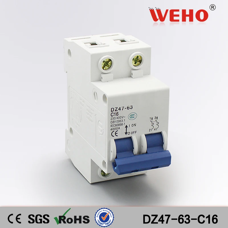 DZ47 63 C16 16A акционный товар Тип мини 2 Количество полюсов электронный MCB миниатюрный