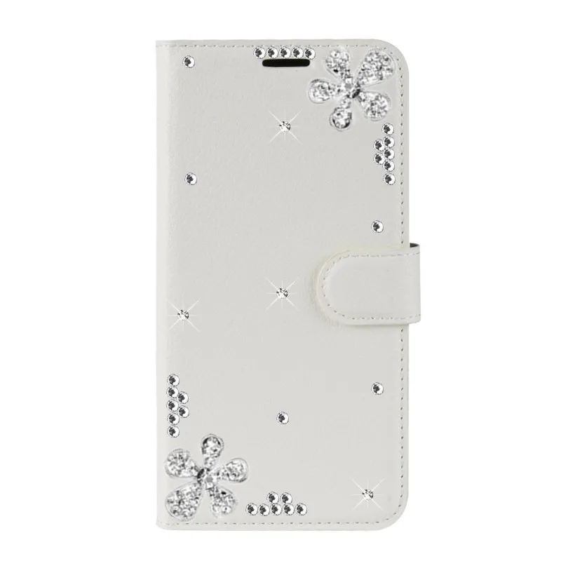 Кожаный чехол-книжка с кристаллами для Sony Z3 Z5 Compact X XA XA1 XA2 Plus XZ XZ1 XZ2 Premium XZ3 L1 L2 T3 E5