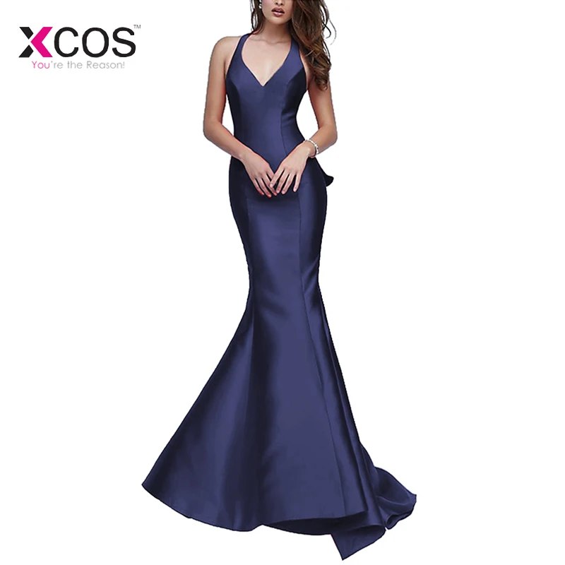 Xcos Новое поступление Красные платья для выпускного 2019 Сексуальная V шеи Cut Out