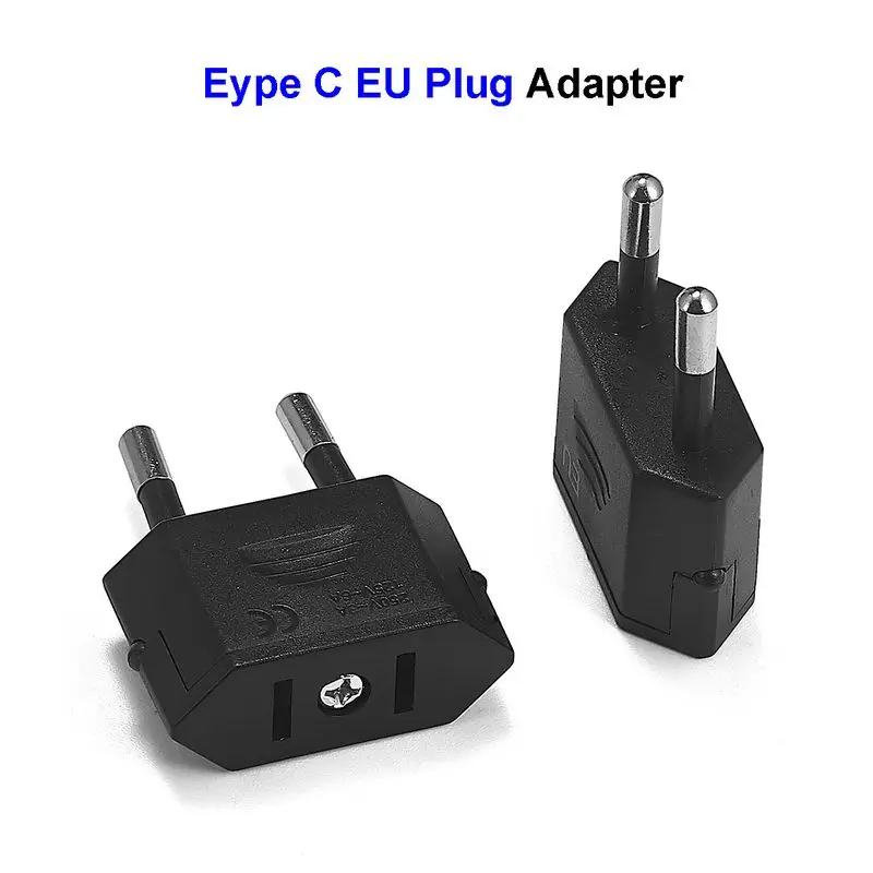 

1000pcs EU Travel Power Adapter AC Converter American China US To EU Euro European Type C 2 Round Plug Adapter Electrical Socket