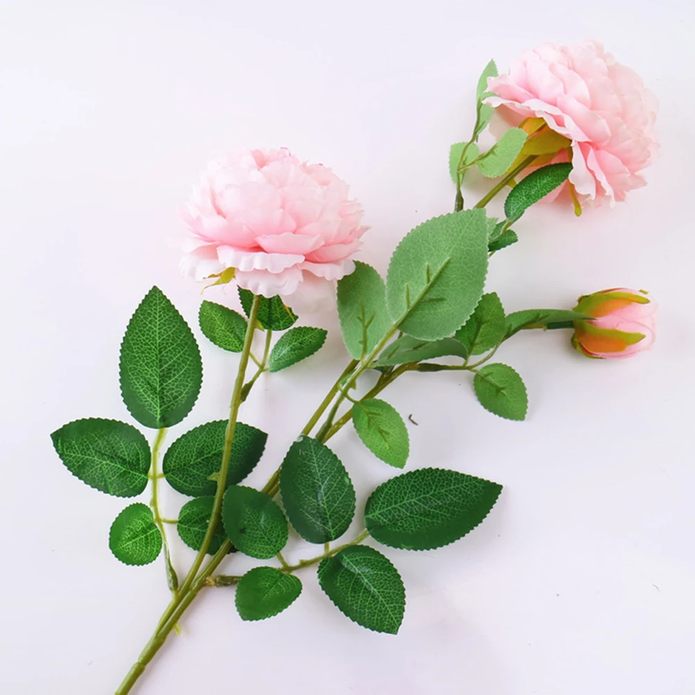 3 головы пион букет шелковых цветок искусственный невесты Цветы осень яркий роза