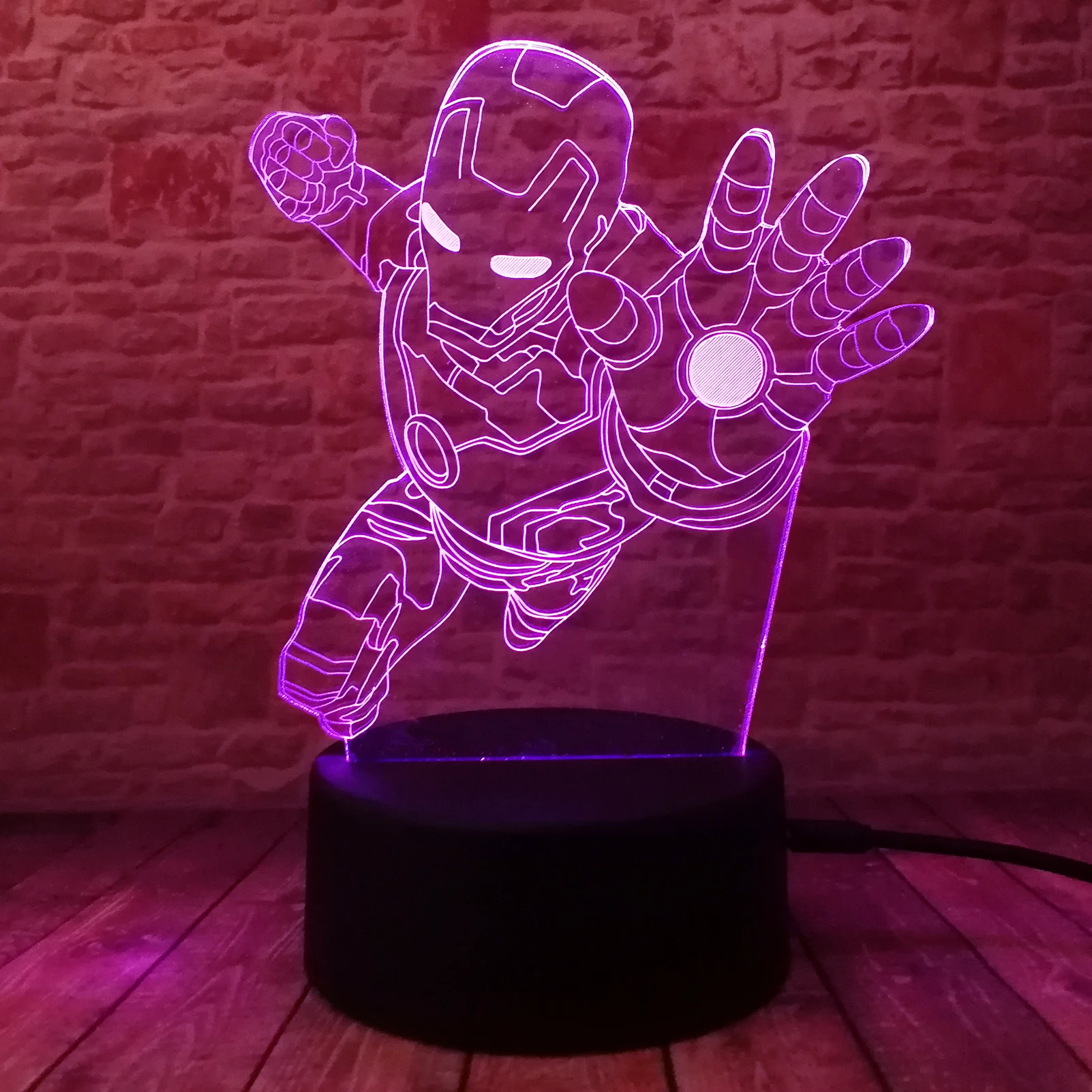 3d светильник Marvel Movie Legends Iorn Man оптический ночник для сна разноцветный умный