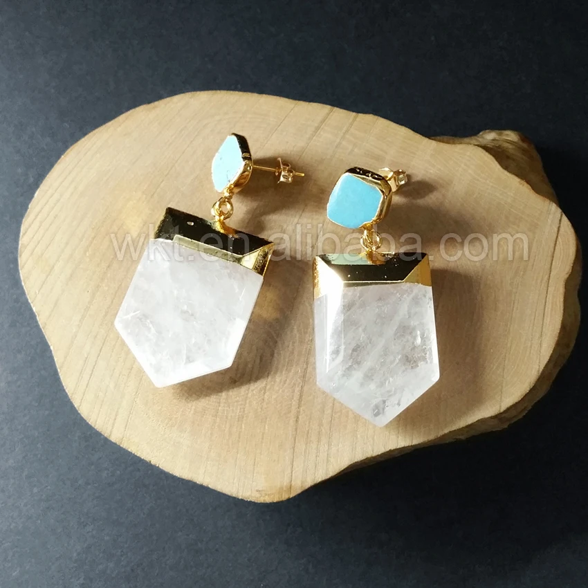 Женские серьги с кристаллами Howlite подвески 10 мм WT E261|dangling earrings for women|crystal dangle