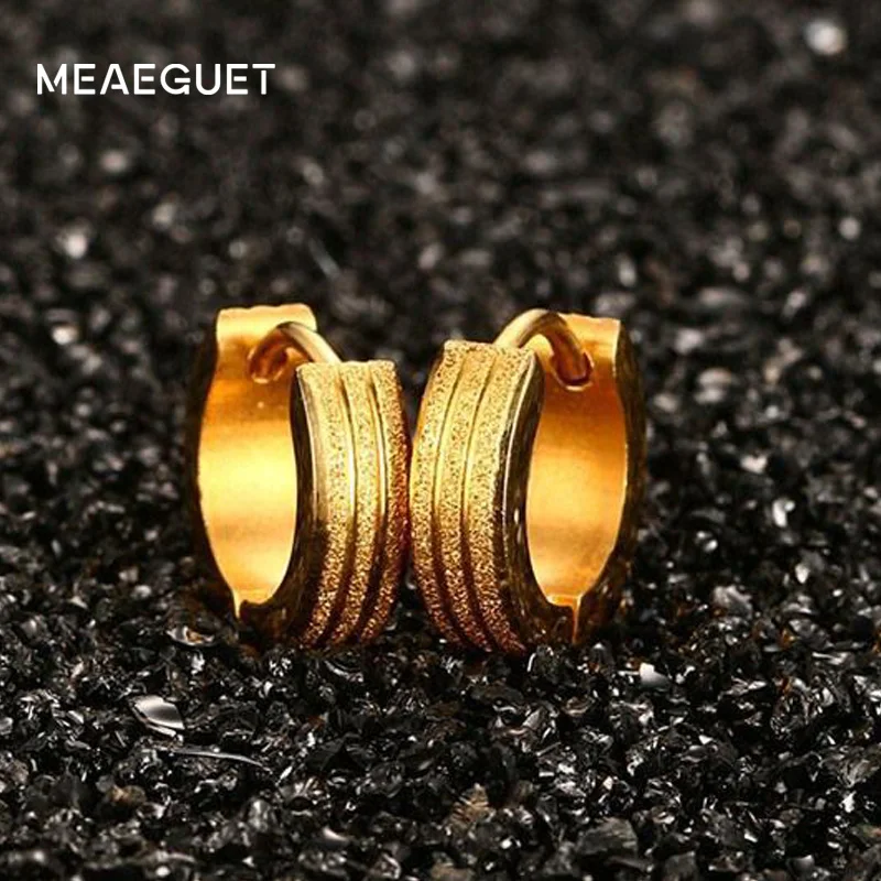 Модные детские мини серьги кольца Meaeguet матовые женские из нержавеющей стали в
