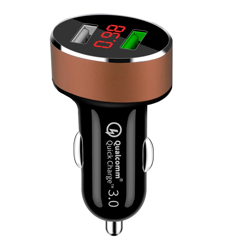Автомобильное зарядное устройство Quick Charge 3,0+ 3.1A USB быстрое зарядное устройство для телефона Алюминиевый светодиодный дисплей QC 3,0 Автомобильное зарядное устройство для Xiaomi iPhone samsung и т. Д - Тип штекера: Color 4