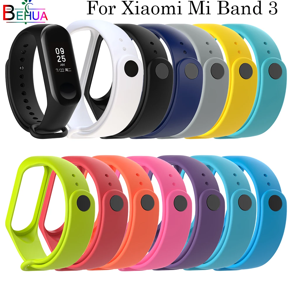 Браслет для Xiaomi Mi Band 4 ремешок наручных часов сменный мягкий силиконовый Miband 3