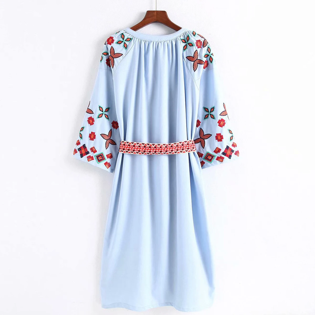 Jastie осеннее вышитое платье миди с длинными рукавами и круглым вырезом, женские платья, повседневные винтажные платья в украинском стиле, хлопковое женское платье Vestidos