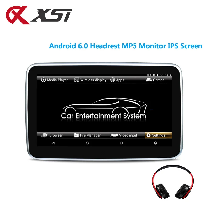 XST 10 1 дюймовый Android 6 0 Автомобильный подголовник Mp5 Монитор IPS сенсорный экран HD 1080P