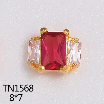 TN1568 5 шт. 3D Золото Серебро Металл циркон украшения для ногтей роскошный Циркон Кристалл серии аксессуары для ногтей большой верхний уровень Маникюр шармы - Цвет: TN1568