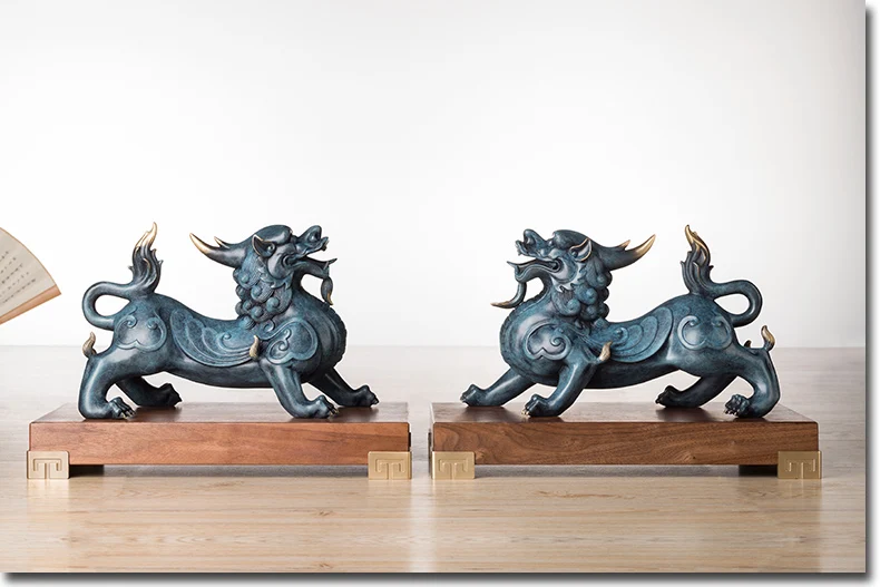 Günstig Bringen In Reichtum Und Schatz # Office Home ZIMMER Geld Zeichnung Wirksam Talisman -2 Retro Drachen PI XIU FENG SHUI Messing Statue