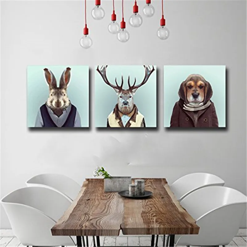 3 Панели без рамки холст фотопечать картины с изображением мистера Рабита Лось и