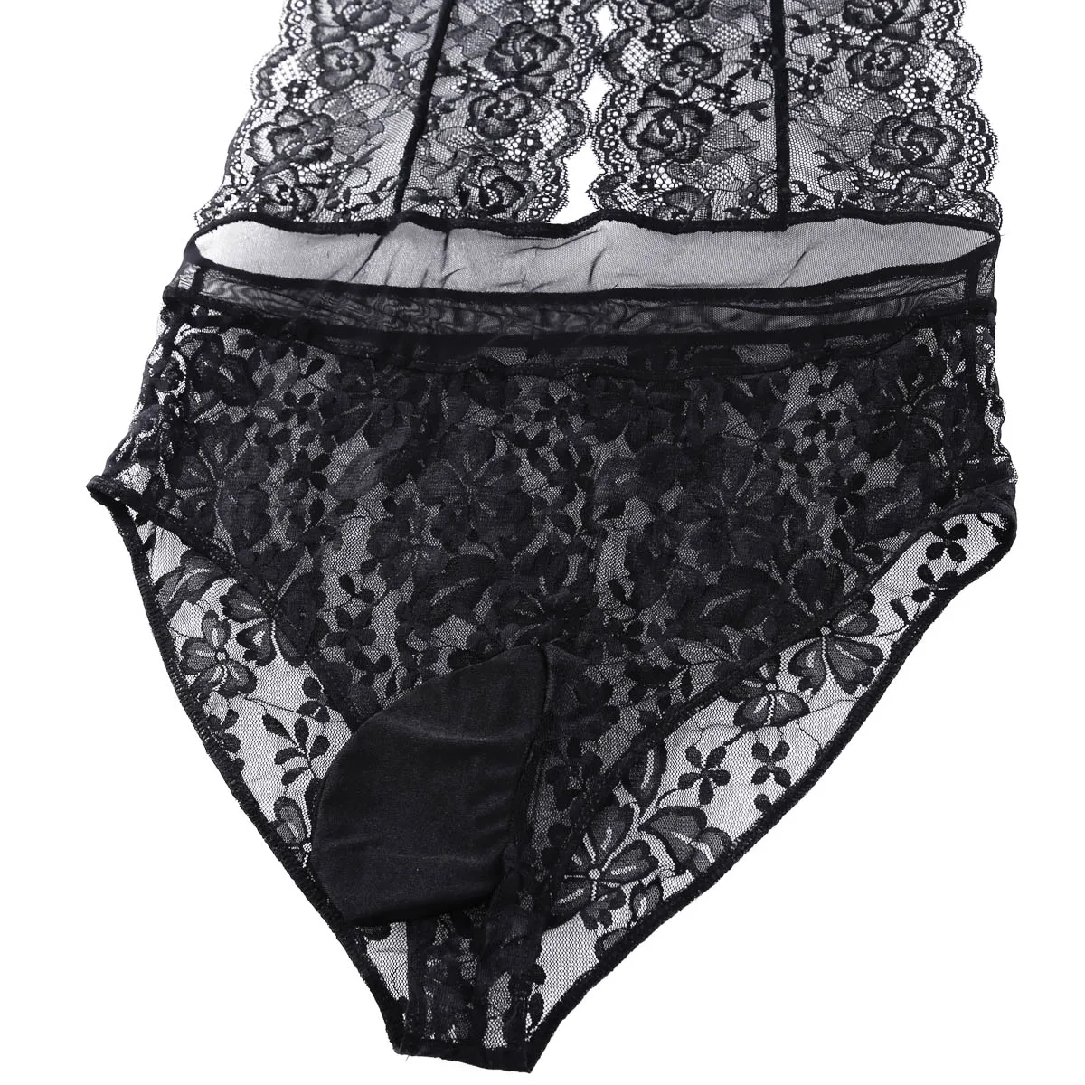 Мужское цветочное кружевное цельнокроеное нижнее белье Sissy сексуальное гей