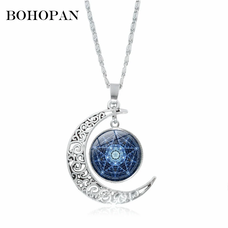 2018 Новинка полумесяц звездное небо ожерелья для женщин серебро Сплав Chian колье с