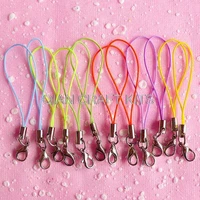 300pcs cell phone straps zipper pull straps with lobster clasp blue light green green orange purple and yellow