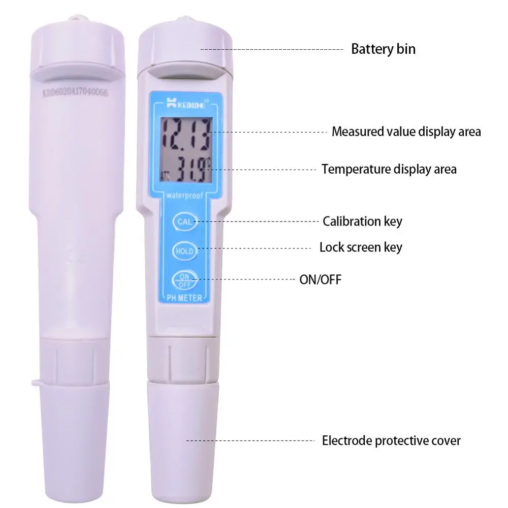 Yieryi CT-6020A High Precision Waterproof LCD Digital PH Meter and Temperature Double Display Aquarium Fish Tank Water | Инструменты