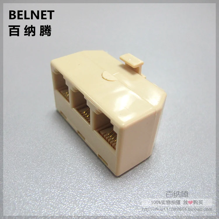 6P4C RJ11 телефон Splitter один в трех выходных 4 через голову цифровой телефонный