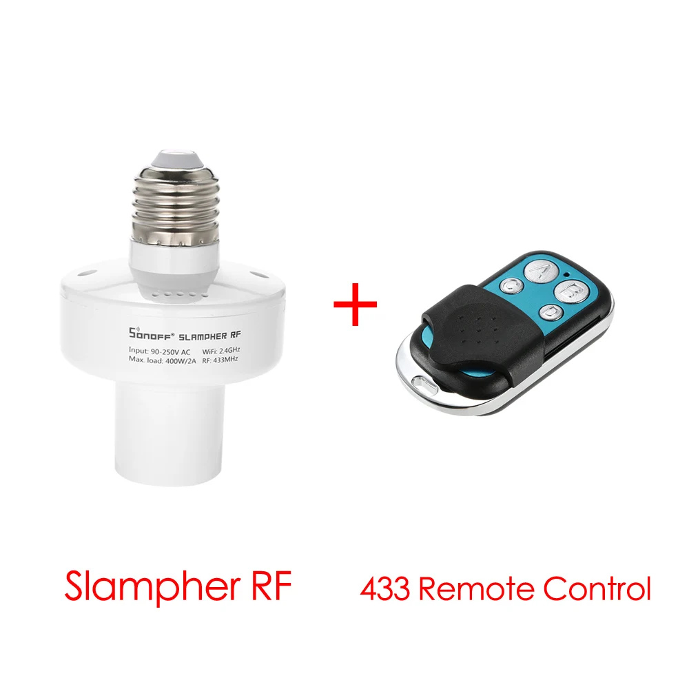 Sonoff Slampher Wifi розетка умная лампа базовый держатель E27 433 RF управление Ewelink приложение Голосовое управление с Alexa Google home - Комплект: Slampher-433RC