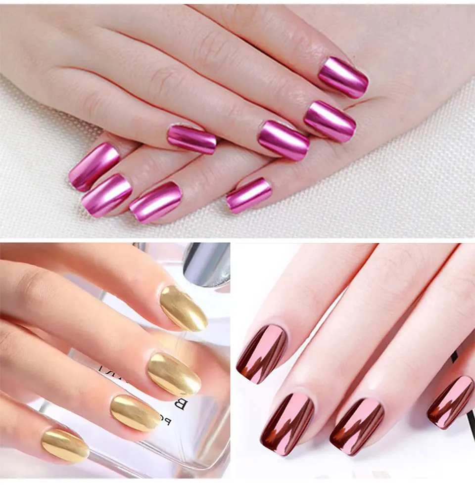Saviland Bubble Nails Волшебное Зеркало розовое золото серебро черный блеск пыль DIY маникюр Гель-лак для нейл-арта хромированное украшение