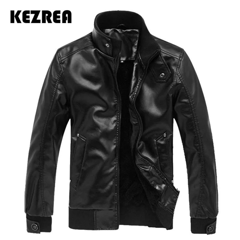 Мужские Куртки из искусственной кожи Kezrea мотоциклетная кожаная куртка на осень и