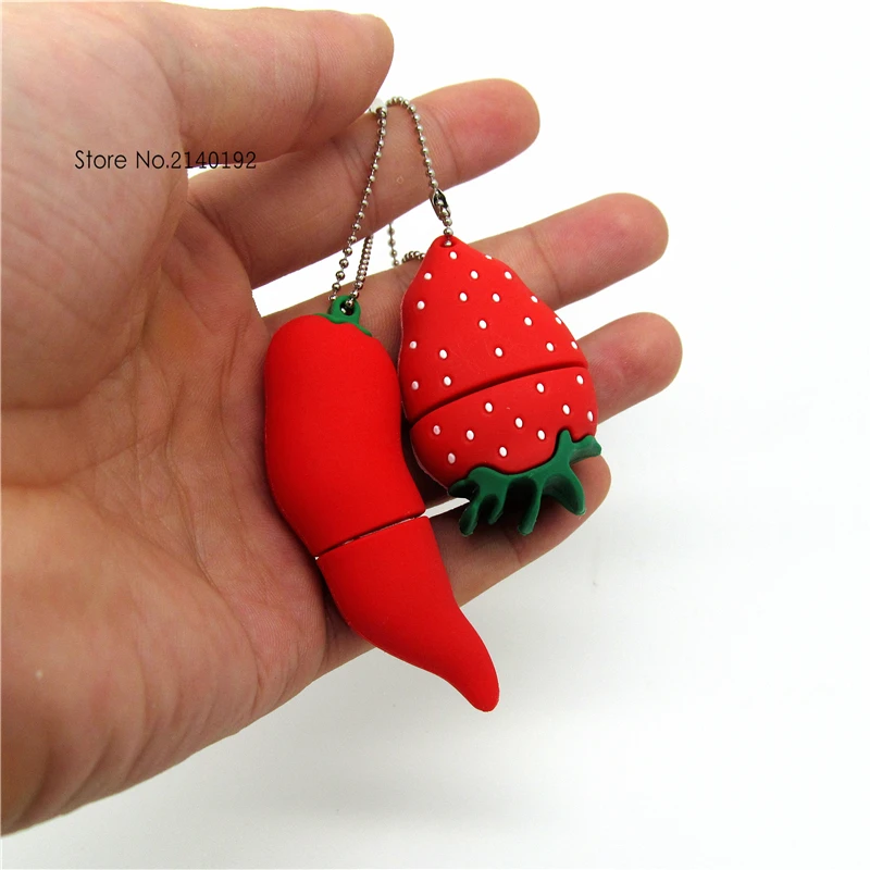 Милый USB-флеш-накопитель с изображением Красного перца Чили и клубники 4 ГБ 8 16 32