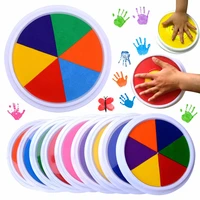 funny 6 colors ink pad stamp diy finger painting craft cardmaking for children montessori drawing baby toys 0 12 months kids toy