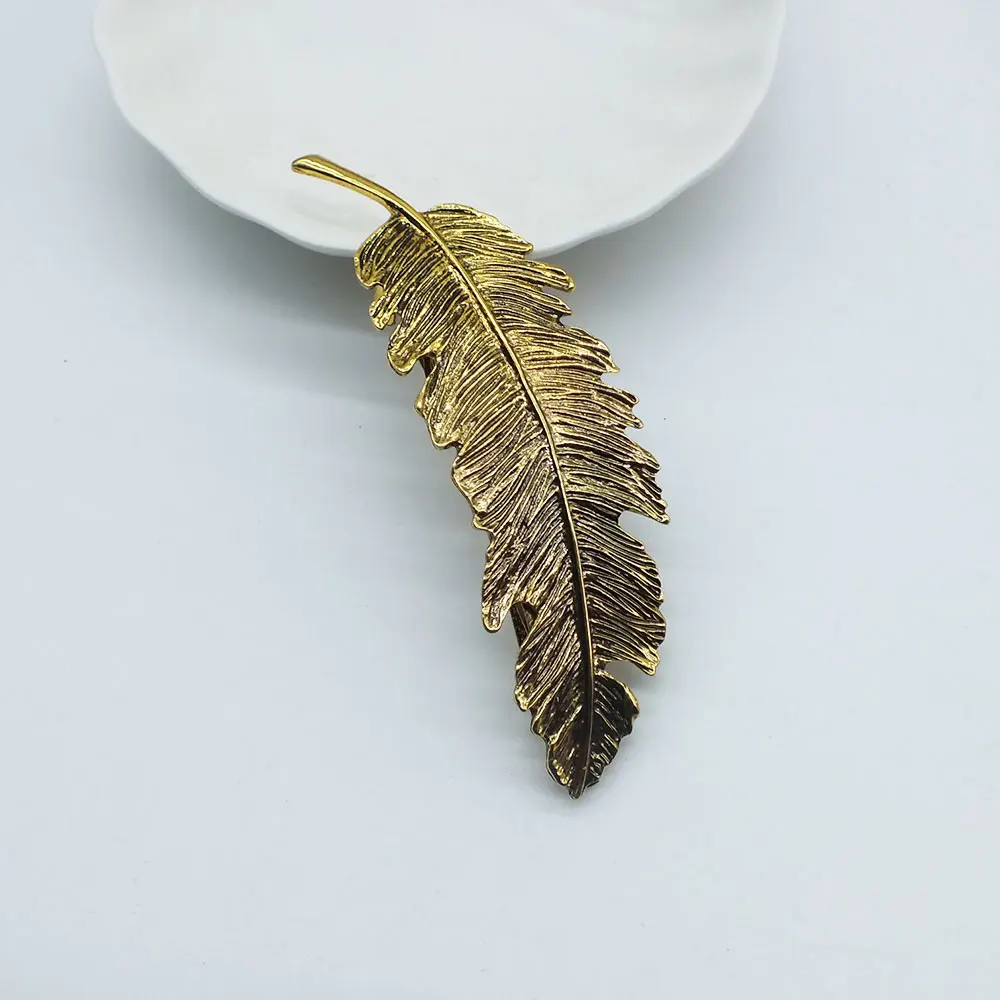 Женские шпильки для волос Zoeber модные с перьями ювелирные изделия листьями