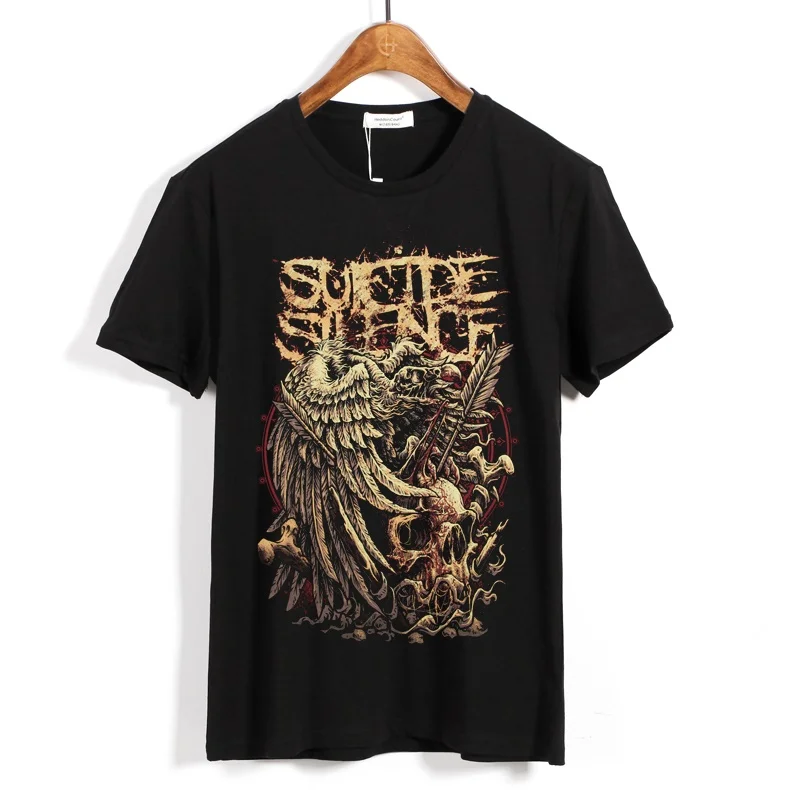 

25 Designs Vintage 3D Skull Suicide Silence Rock Tee Brand Shirt Fitness Punk Hardrock Heavy Dark Metal 100%Cotton Skateboard