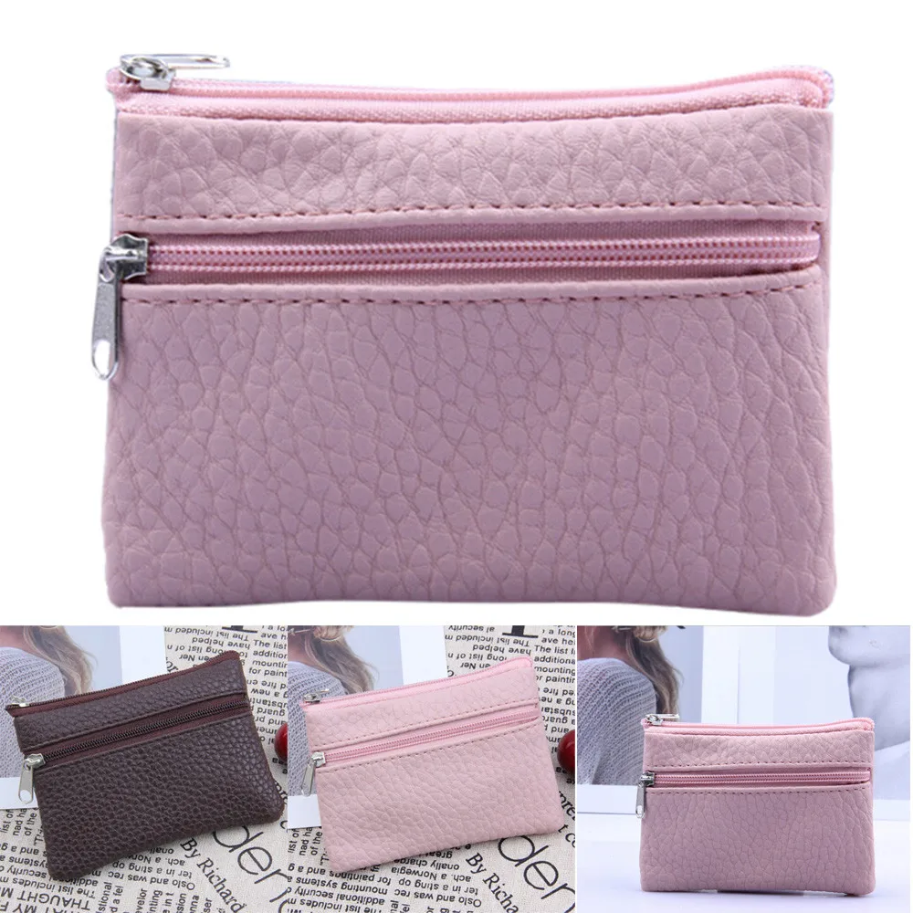 Aelicy New Solid Simple Men Women Wallets PU Leather Bag Zipper Clutch Coin Purse Mini Zipper Carteira Feminina