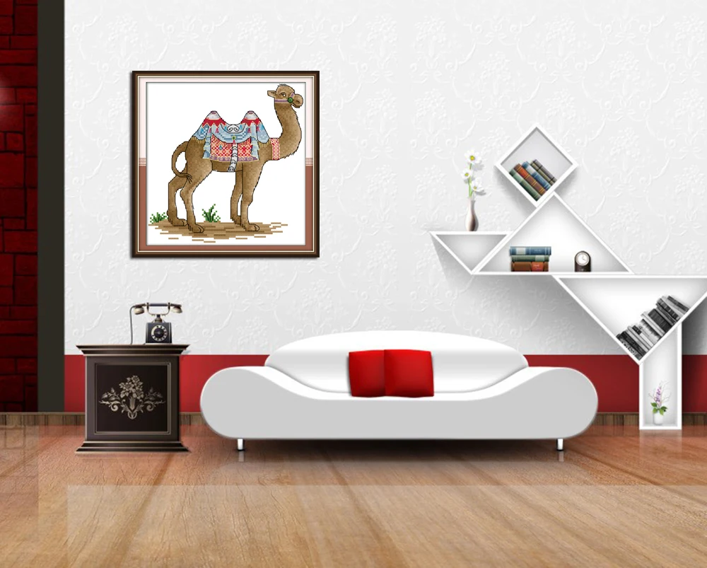 NKF The Camel Animal Cross Stitch Kits 11CT 14CT Chinese Pattern Embroidery Needlework Set for Home Decor | Дом и сад